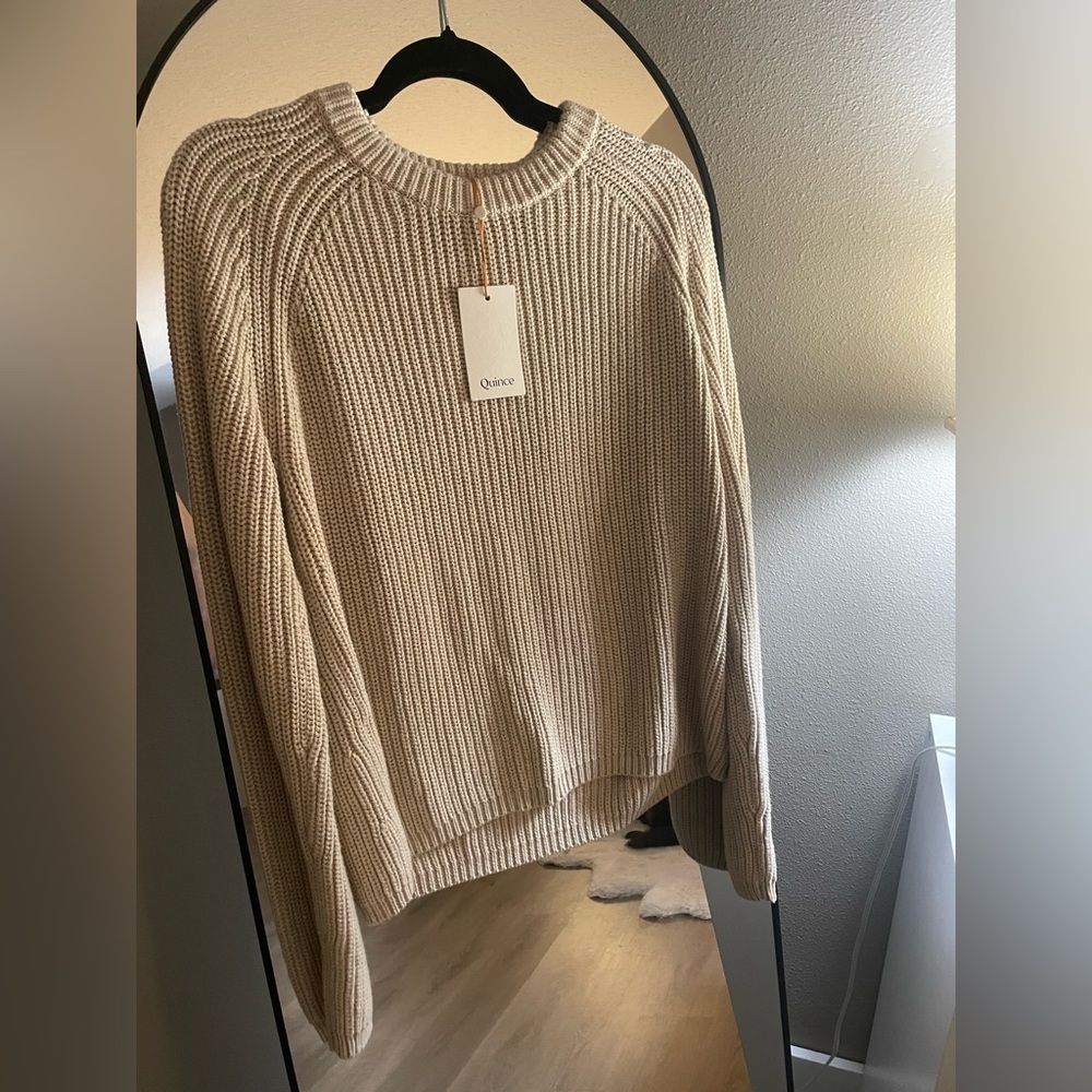 Quince 100% Organic Cotton Fisherman Crew Sweater Size Medium